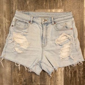 American eagle distressed light wash cut offs